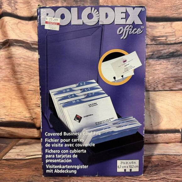 Rolodex 67208 Covered Card File 200 Card Capacity 2 1/4 in. x 4 in. Made in USA - Picture 1 of 6